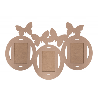 Eliz Boyanabilir Ahşap Üçlü Çerçeve - 34&hellip;